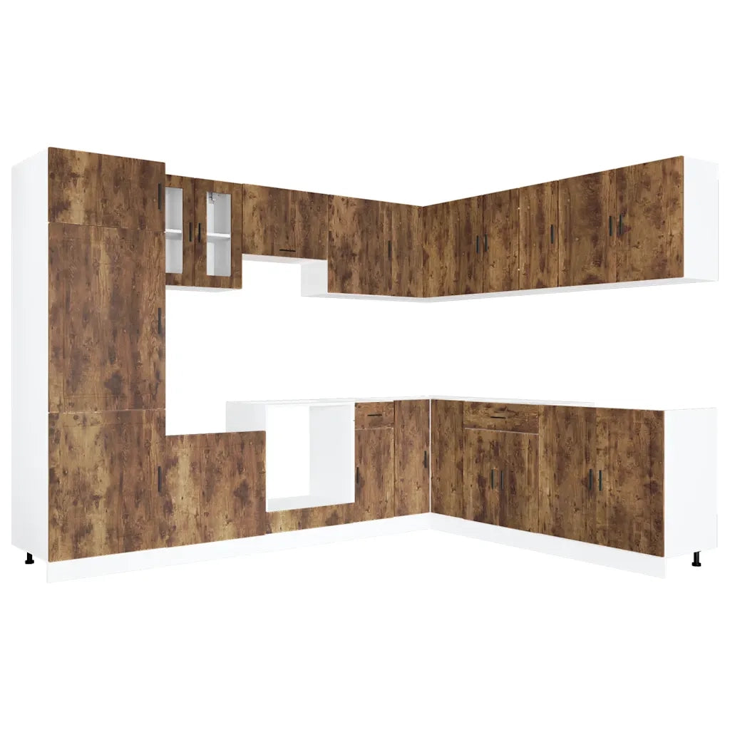 Set Mobili da Cucina 14 pz Porto Rovere Fumo in Truciolato