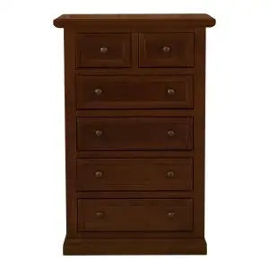 cassettiera settimino in legno arte povera noce scuro 4 + 2 cassetti telaio
