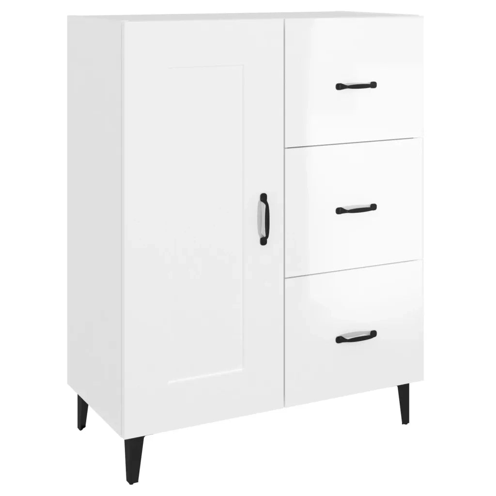 Credenza-Buffet-Armadio da cucina 69,5x34x90 cm in Legno Multistrato Bianco Lucido 271882