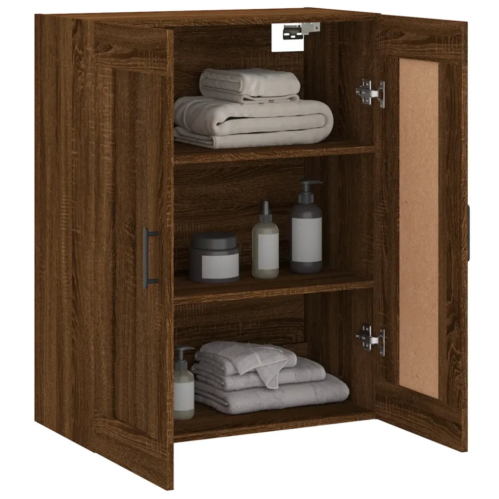 Mobile a Parete Rovere Marrone 69,5x34x90 cm Legno Multistrato 830395