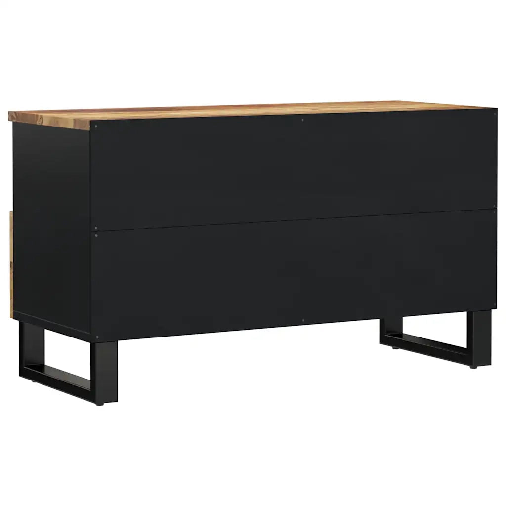 Mobile TV 80x33x46cm Legno Massello Mango e Legno Multistrato 351974