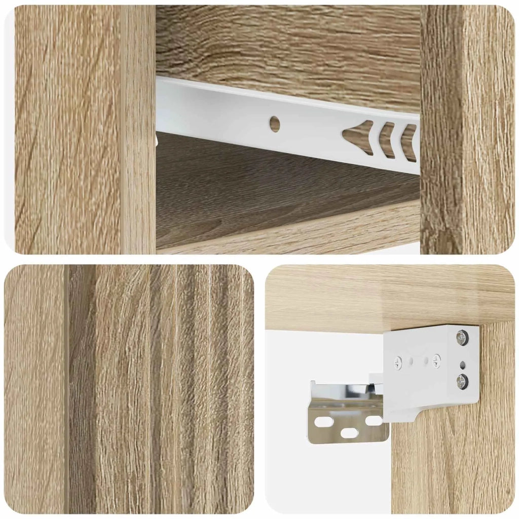 Mobiletto da notte a muro 2 pcs Rovere Sonoma 33 x 34,5 x 20 cm