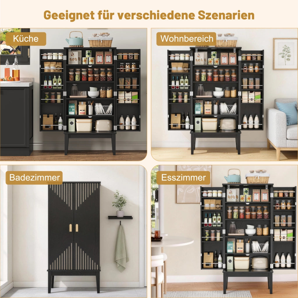 ARMADIO PORTAOGGETTI 120 x 59 x 30 cm MDF Nero stile vintage