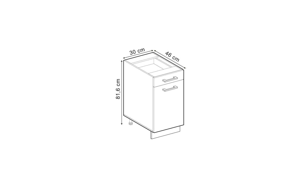 Armadio cucina dispensa alto R-Line Antracite rustico/Rovere dorato 30 cm, PL Rovere Vicco