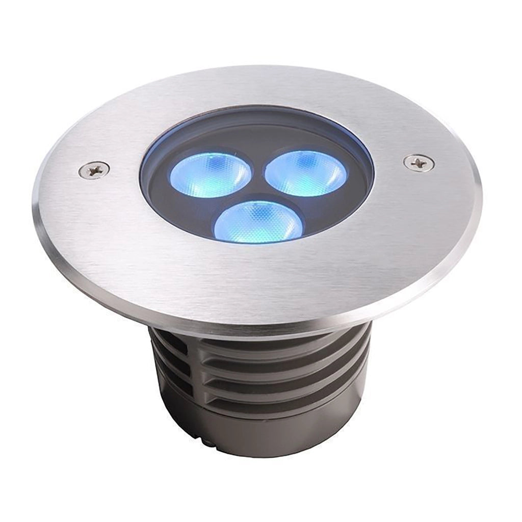 Faretto calpestabile incasso CARRABILE 24V LED7W DMX GROUND LIGHT luce colorata RGB IP67 dimmerabile segnapassi giardino