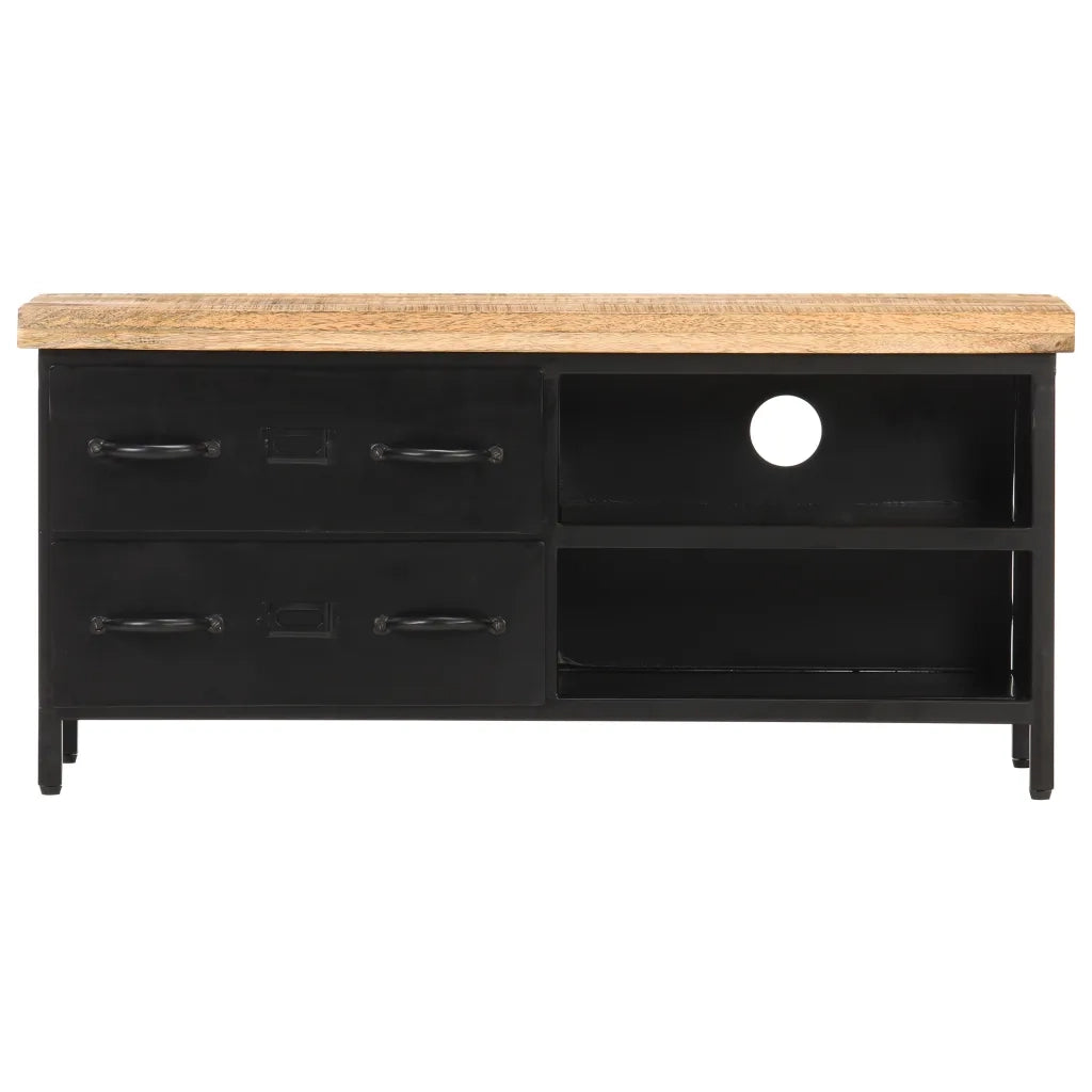 Mobile Porta TV-Mobile per TV-Credenza TV 90x30x41 cm in Legno di Mango Grezzo