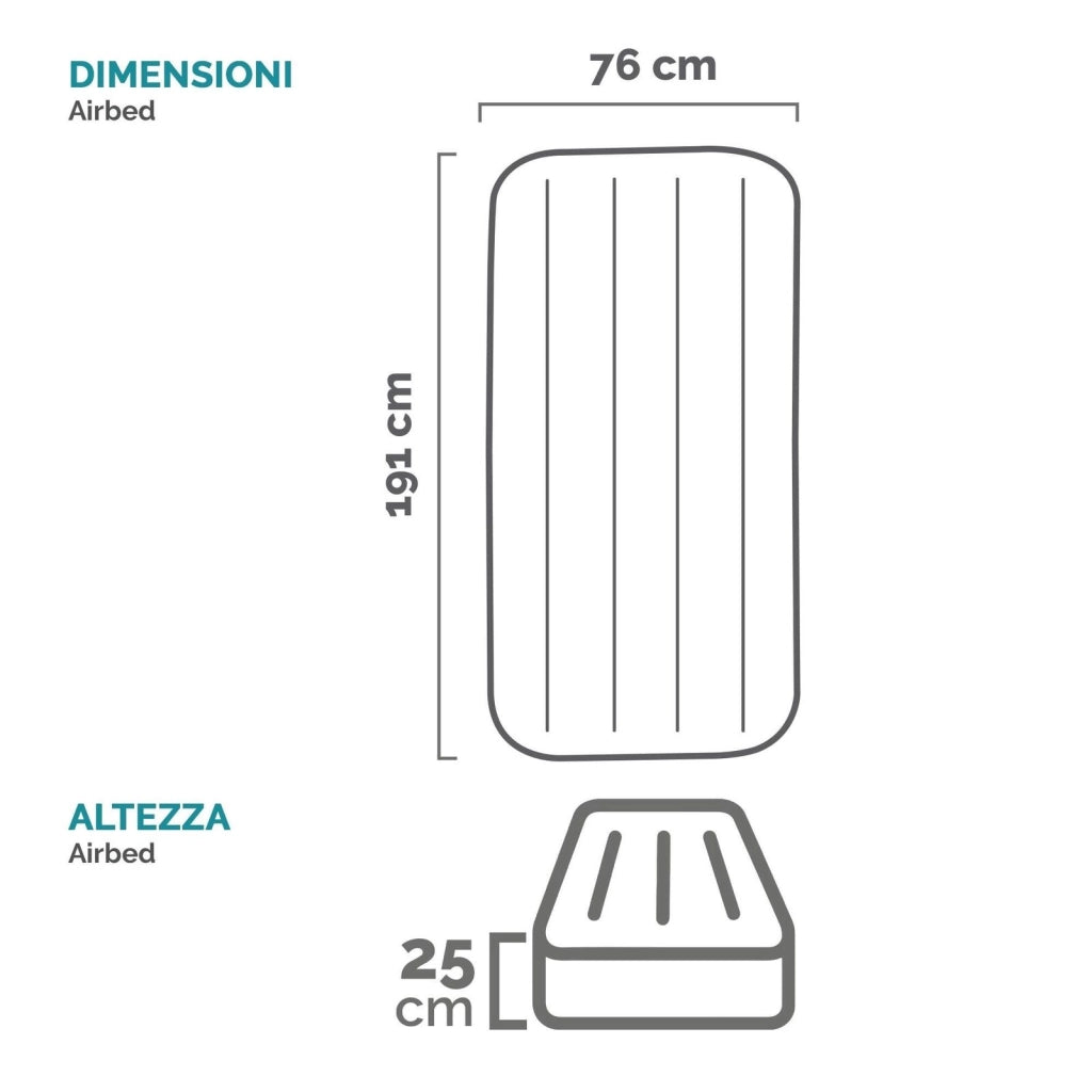 Materasso Singolo Classic Downy con Tecnologia Fiber Tech 76x191x25cm