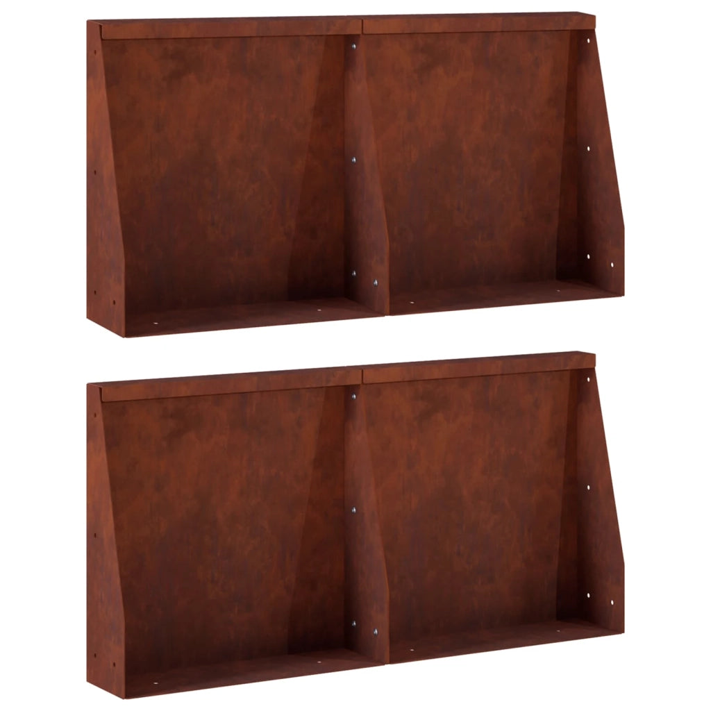 Muro di contenimento 4 pz 40 x 12 x 40 cm Acciaio Corten 3449064