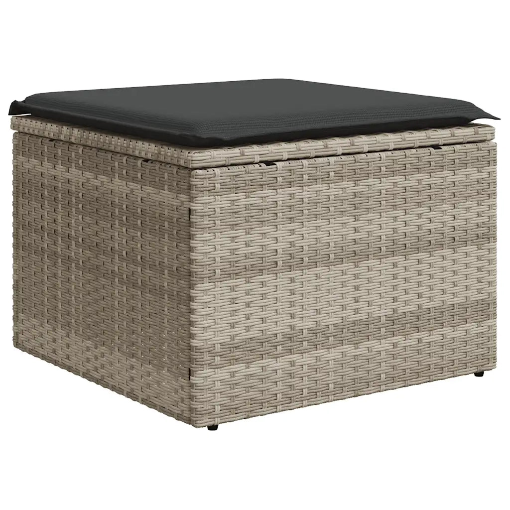Set Divano da Giardino 9pz con Cuscini Grigio Chiaro Polyrattan 3222971