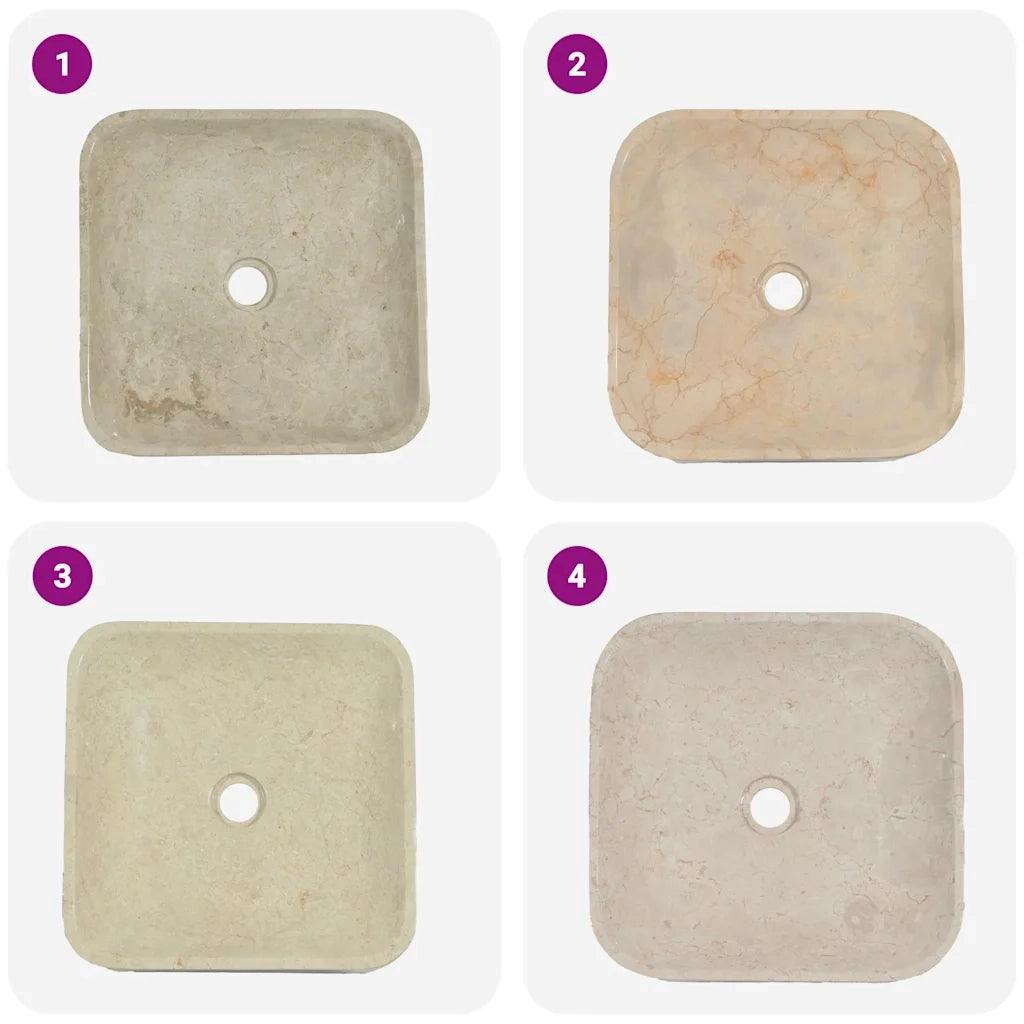 Lavandino Crema 40x40x10 cm in Marmo