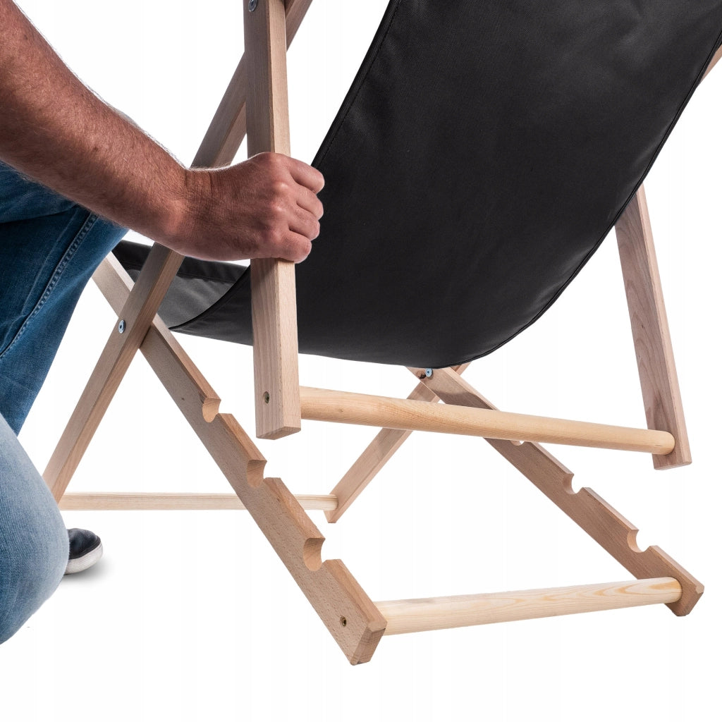 KADAX Sedia a sdraio da giardino/spiaggia in legno pieghevole, lucida, di alta qualità, prodotta da un produttore specializzato.