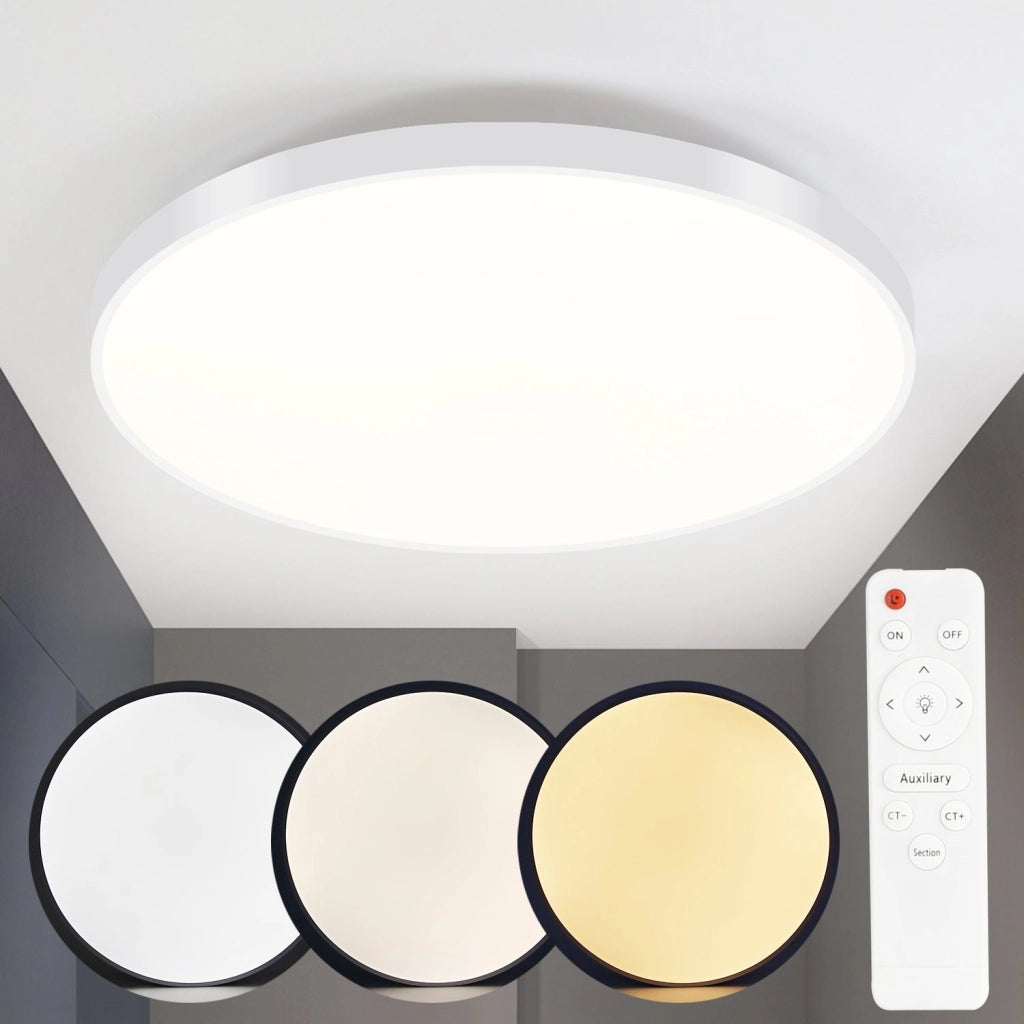 ZMH Lampada da soffitto plafoniera LED bianca IP44 37 cm per interni