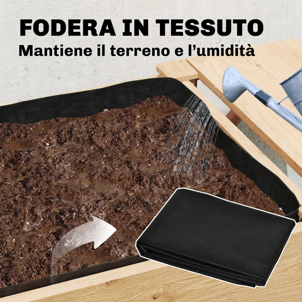Letto per Orto Rialzato a 2 Livelli con Ripiani in Legno ¨C Zephmum ¨C 119.5x102x76.5cm Marrone