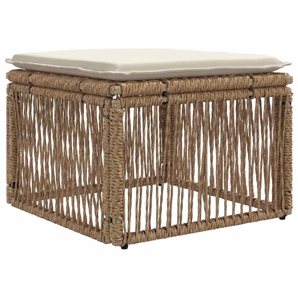 Set Divano da Giardino 7 pcs Beige e Bianco Crema polyrattan 3435198