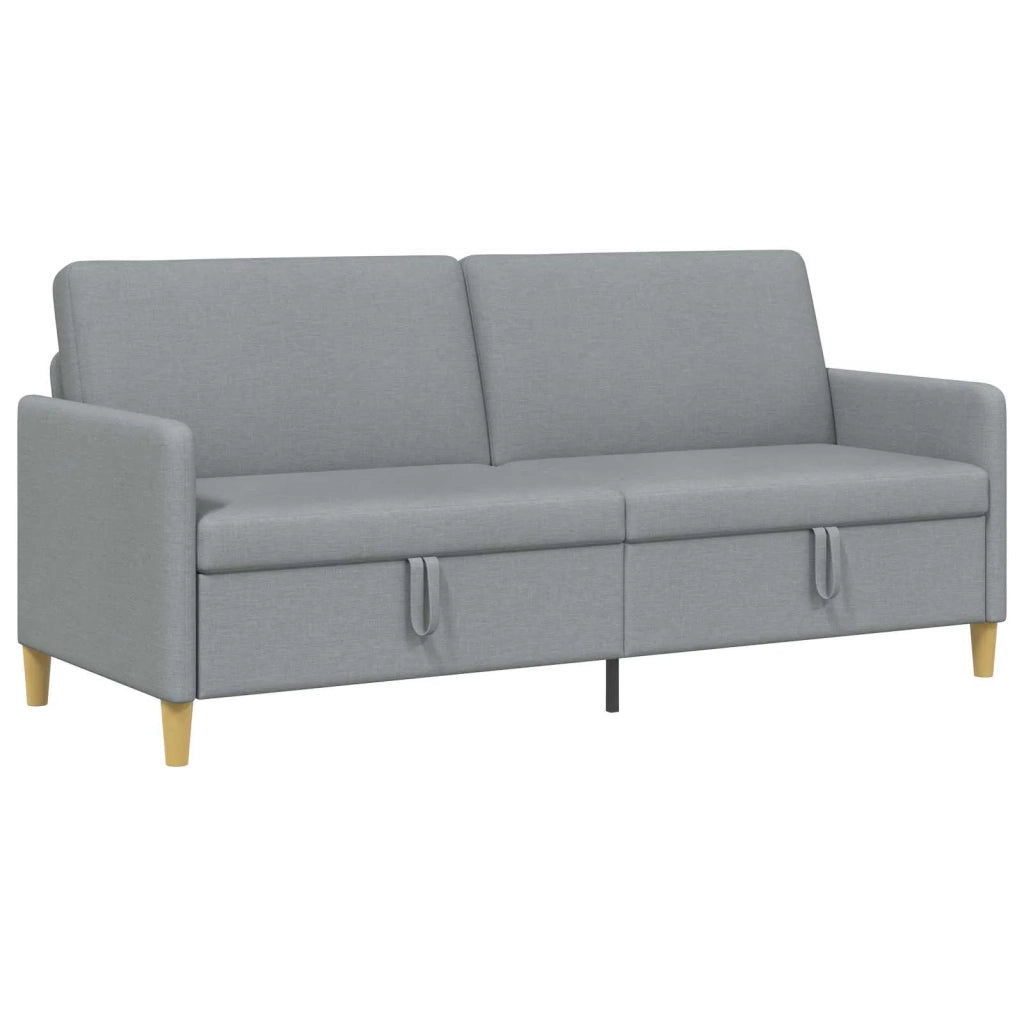 Divano con Storage Grigio Chiaro 192 x 78 x 87 cm Poliestere 42036975