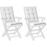 Set di 2 cuscini per sedute e schienale da esterno con lacci bianco stile elegante giardino
