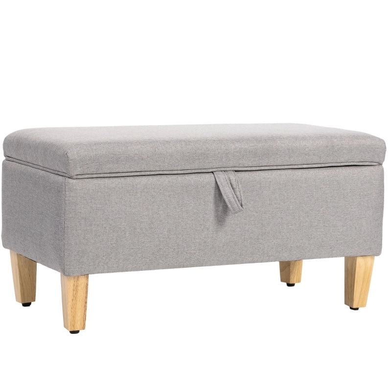 Panca contenitore imbottita grigio chiaro 71x37 cm