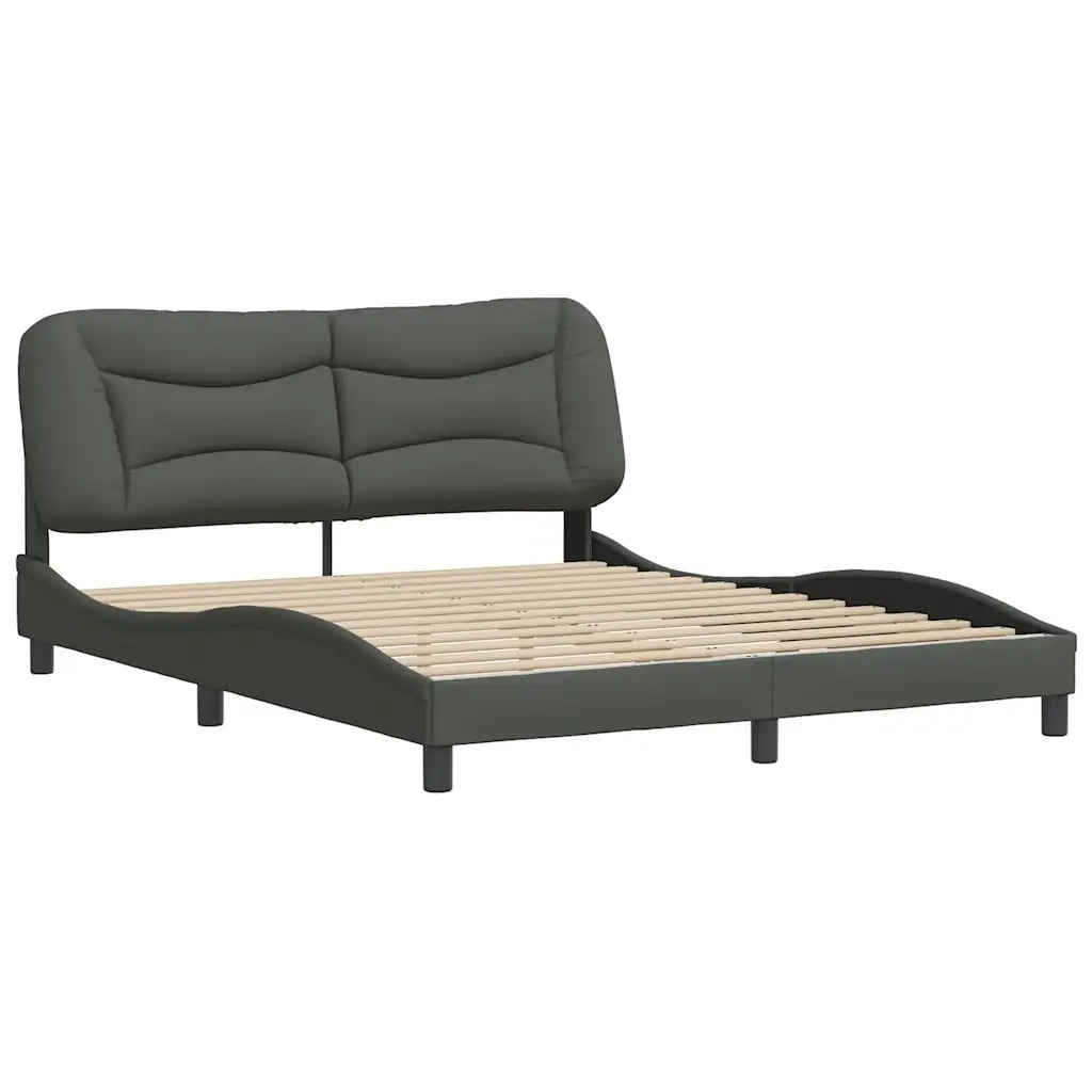 Giroletto senza Materasso Hvar Grigio Scuro 160x200 cm Tessuto 3207780