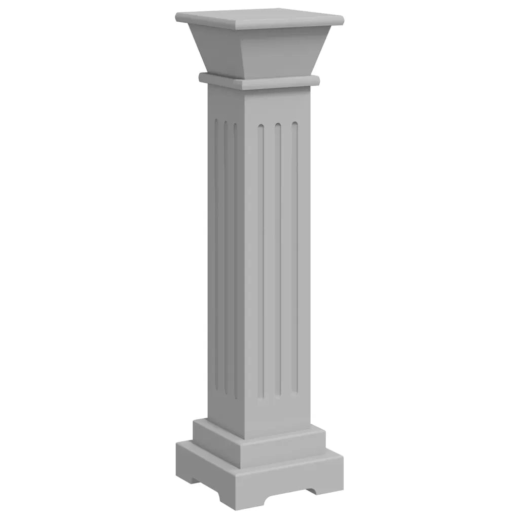 Piedistallo per piante | Sostegno per piante Quadrato Classico Grigio 17x17x66 cm MDF