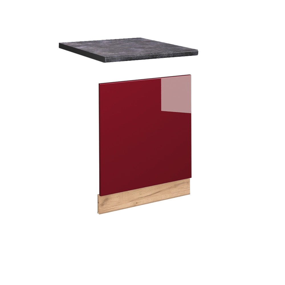 Pannello frontale Fame-Line Bordeaux lucido/Rovere dorato 60 cm, PL Antracite Vicco