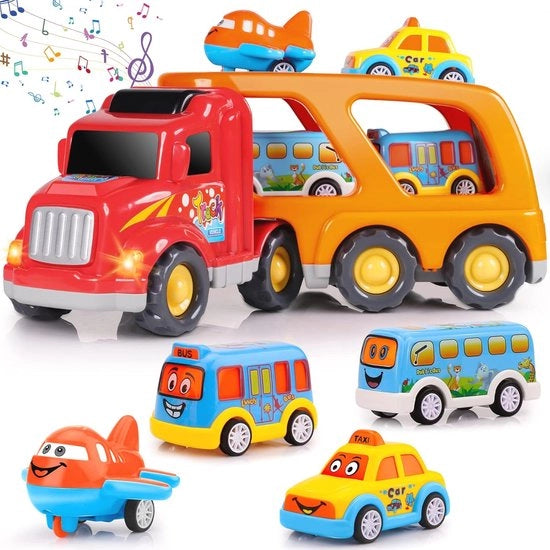 Auto da Gioco Multifunzionale per Bambini con Sistema di Trasporto 5-in-1 per Ragazzi da 1 a 6 Anni - Ideale Regalo per Natale e Compleanni