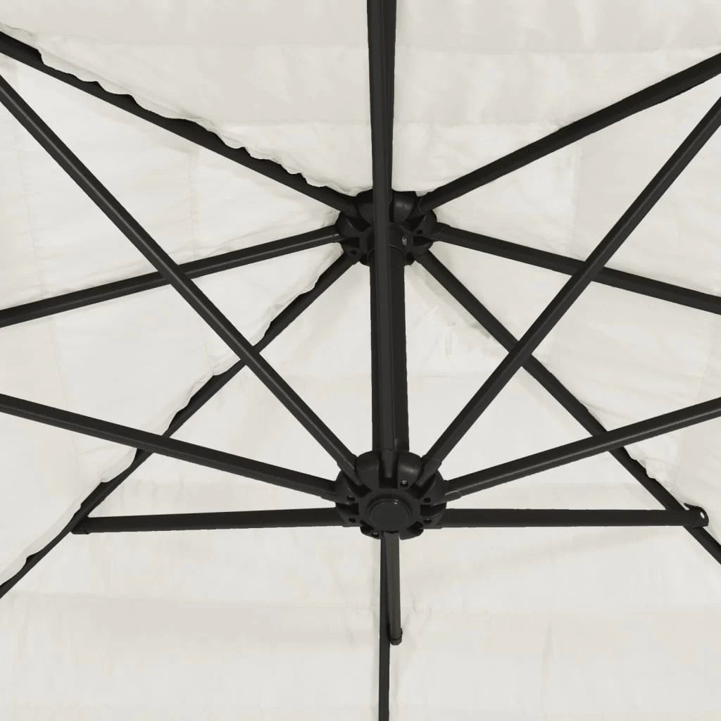 Ombrellone da giardino quadrato con palo robusto 268 x 268 x 226 cm protezione UV finitura moderna in poliestere bianco 02_0056399