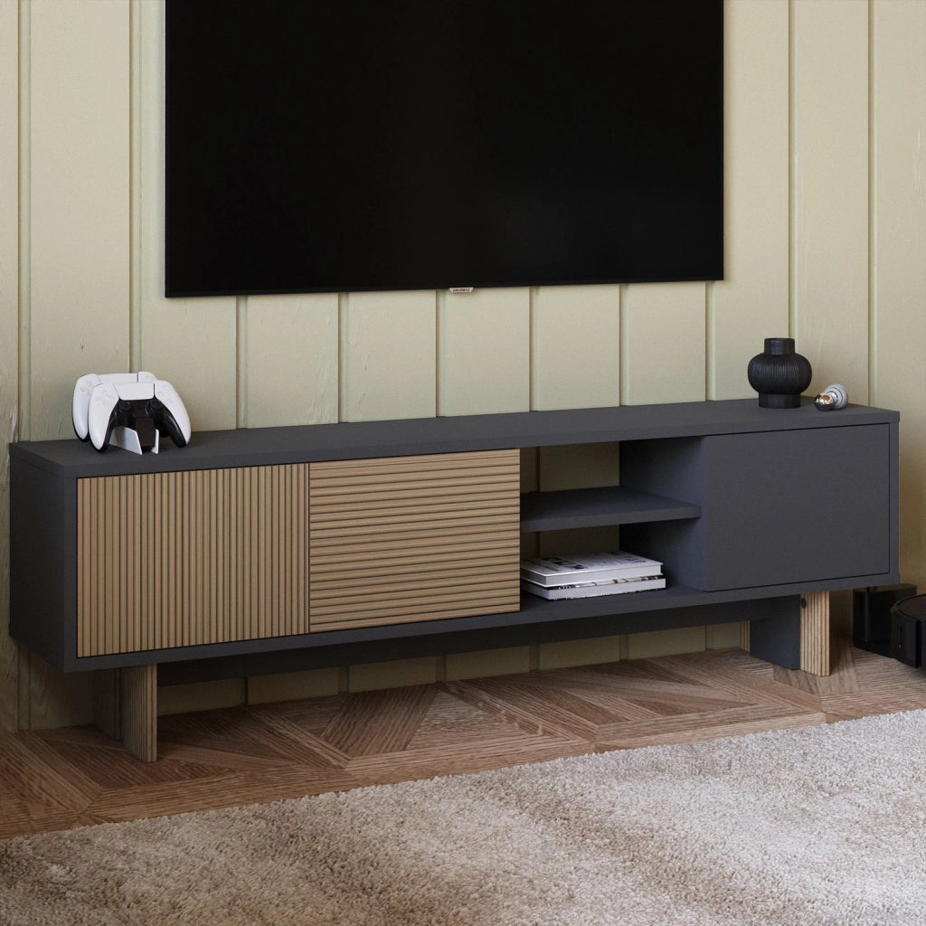 Porta TV in legno "Ravello" - 150 x 30 x 45 cm - Marrone