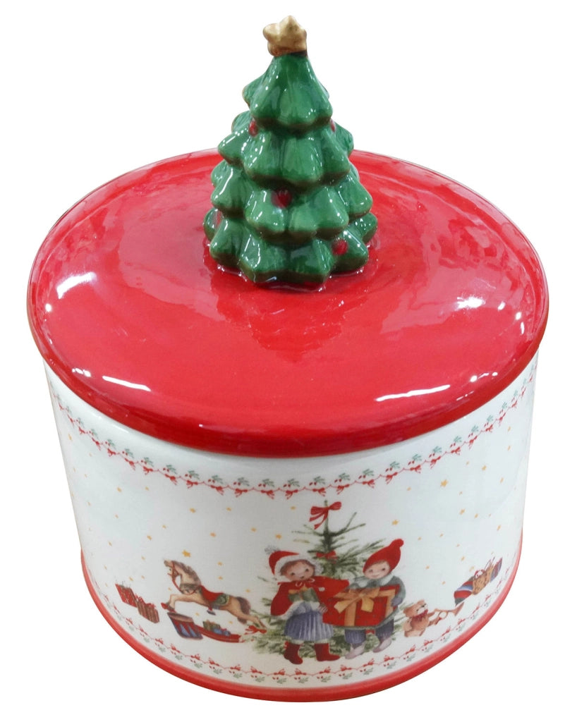 Contenitore Natalizio Ø15 cm in Ceramica