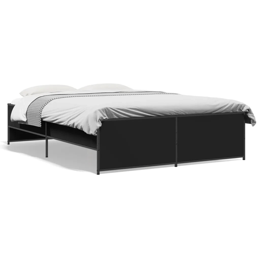 Giroletto Nero 120x190 cm in Legno Multistrato e Metallo 3279907