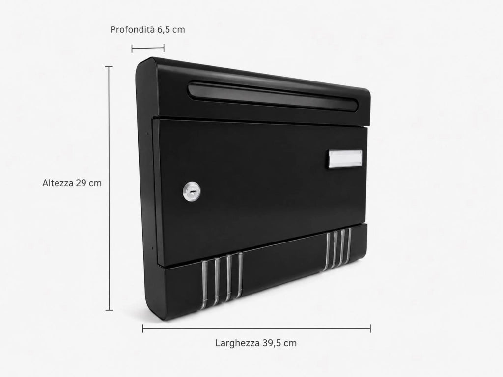 Cassetta postale da esterno Luxury Large - Nero - 1 comparto