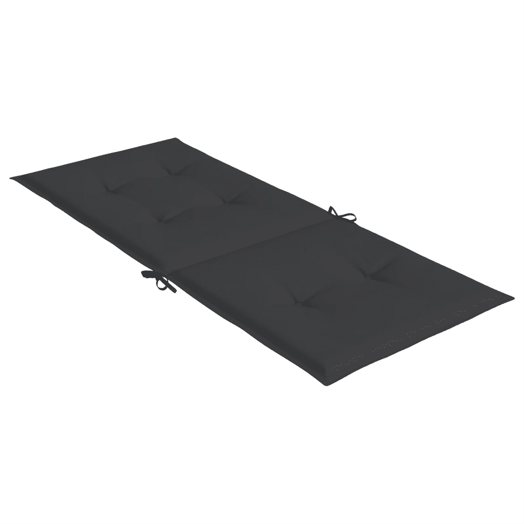 Cuscini per Sedie 6 pz Neri 120x50x3 cm in Tessuto
