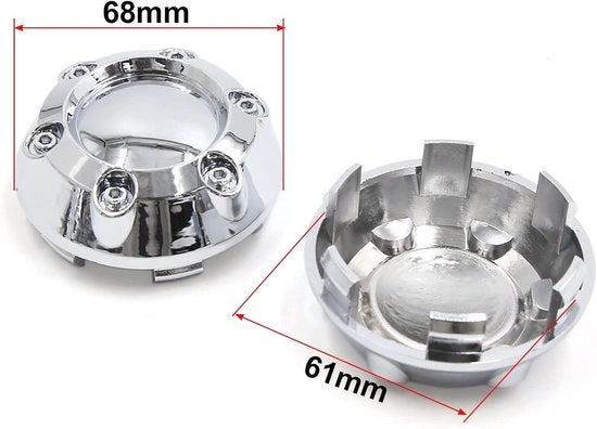 Set di protezione per pneumatici auto - 4 pezzi - 68 mm di diametro - Protezione del cerchione - Con 6 clip