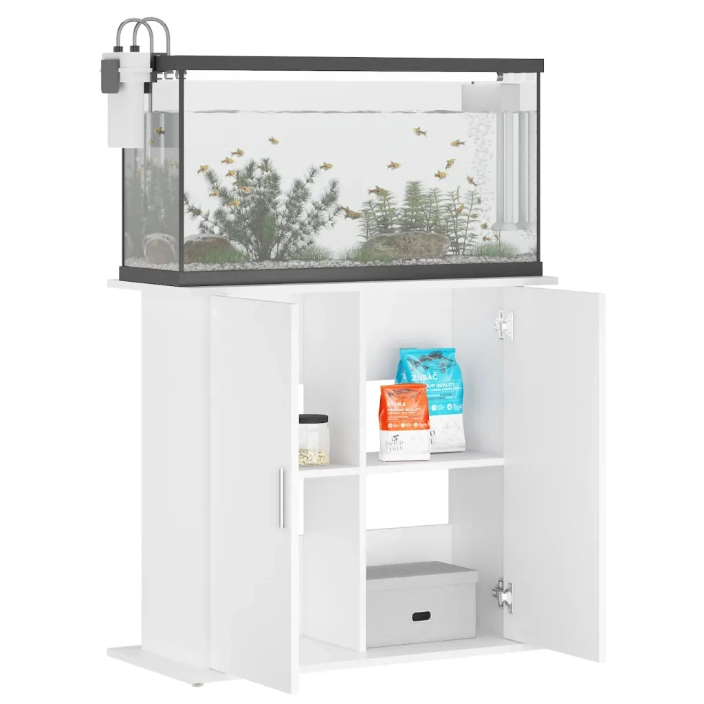 Supporto per Acquario Bianco 81x36x73 cm in Legno Multistrato