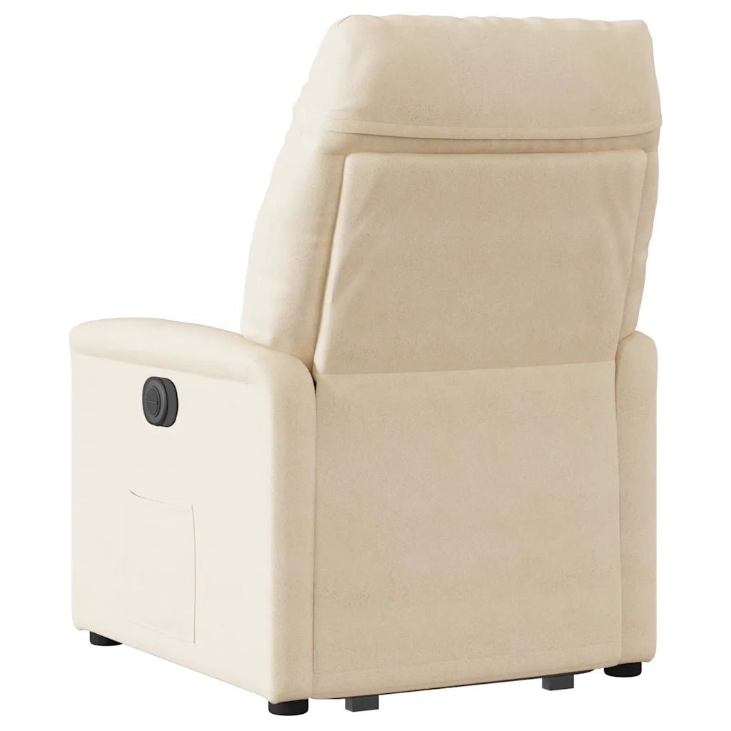 Poltrona Alzapersona Reclinante Massaggiante Beige Microfibra 3303099