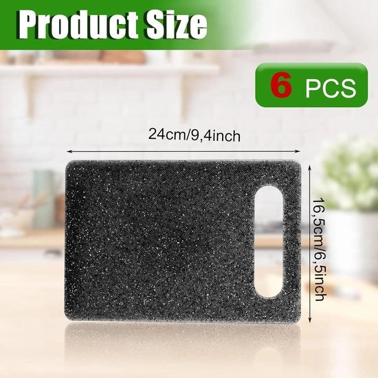 Set di 6 spazzole in plastica nera da cucina 24 x 16 cm - resistente al lavastoviglie - spazzole antiscivolo per cucina