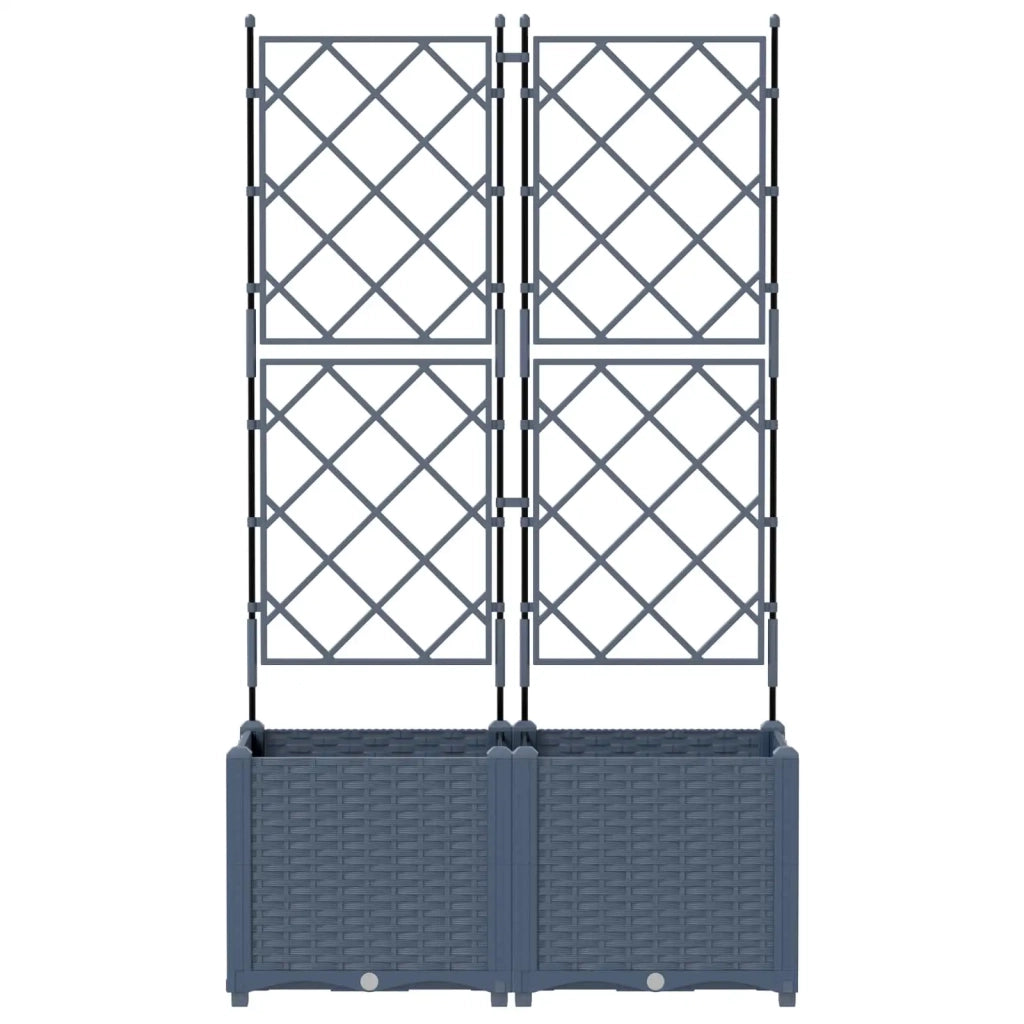 Vaso da giardino 2 pz-Set di 2 Fioriera da Esterno-Contenitore per Piante Grigio 80 x 40 x 143 cm Acciaio