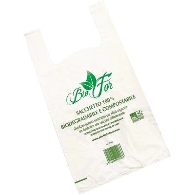 SACCO SPESA BIO SHOPPER - + SOFFIETTO CM 27+14X50 CF=PZ 500- 1 confezioni