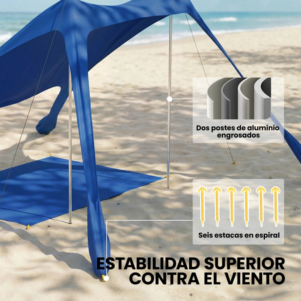 Tenda da giardino pieghevole Playa ¨C zephmum ¨C UPF50+ alluminio blu