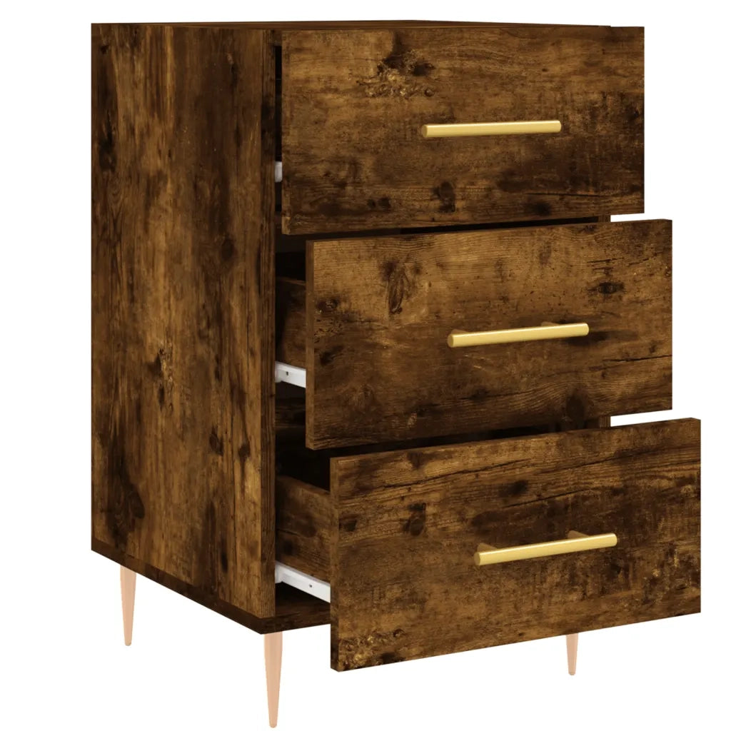 Comodino | Armadio da Notte | Mobiletto da notte Rovere Fumo 40x40x66 cm in Legno Multistrato