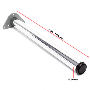 Set 4 gambe per tavolo regolabili in acciaio inox cromato Ø 60mm 1100mm Piedi per mobili