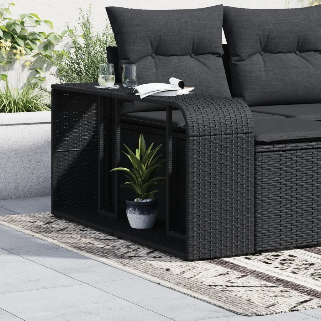 Scaffali portaoggetti 2 pz neri in polyrattan 365981