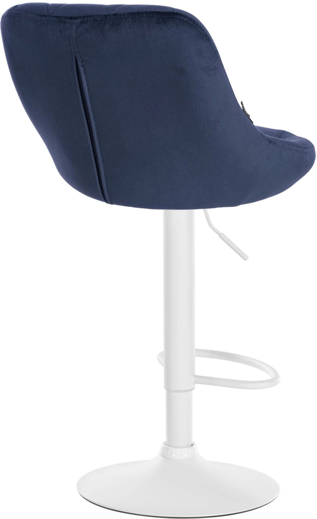 Sgabello da bar Lazio Velvet blu,bianco
