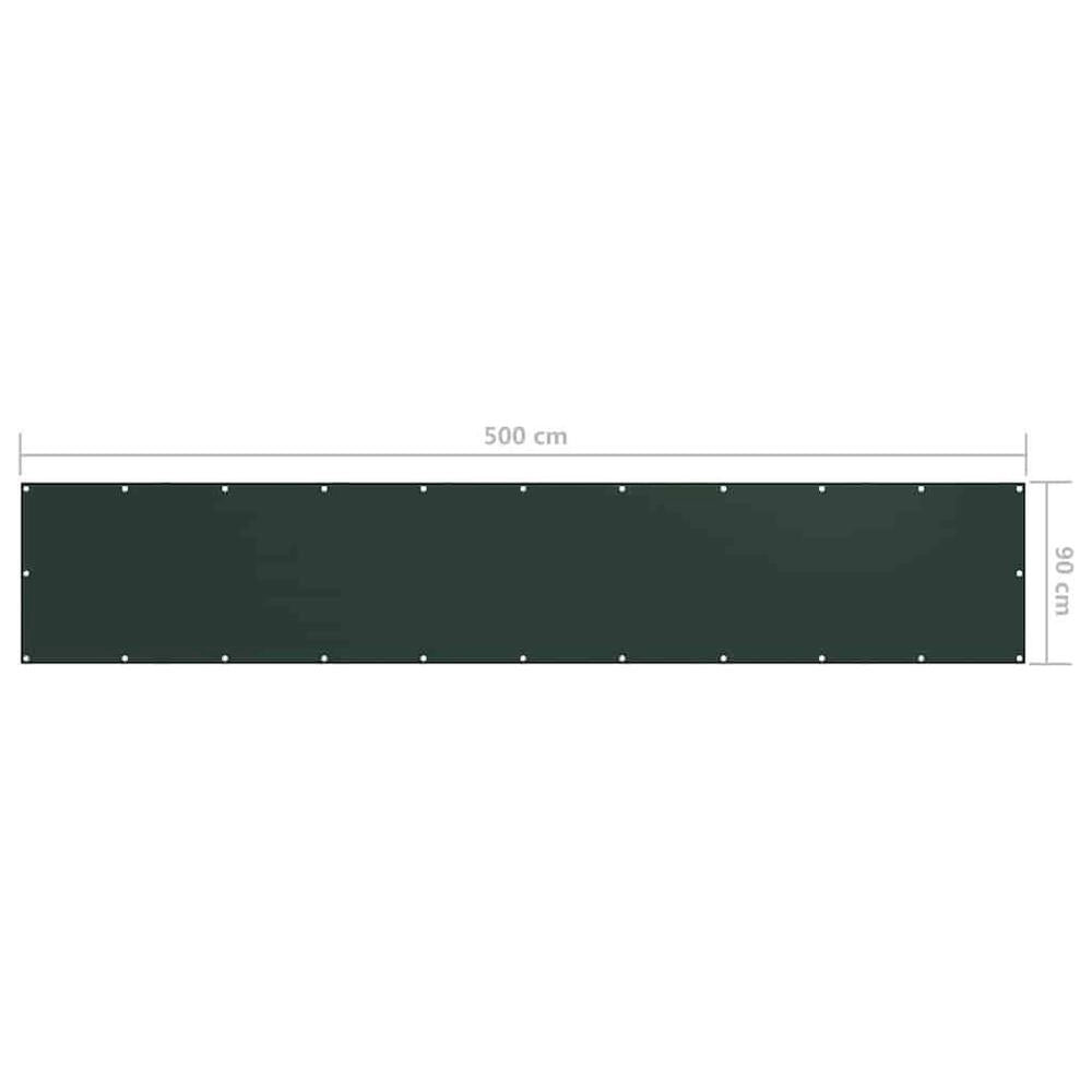 Balcony Privacy Screen, Dark Green, 90x500 Cm, Oxford Fabric