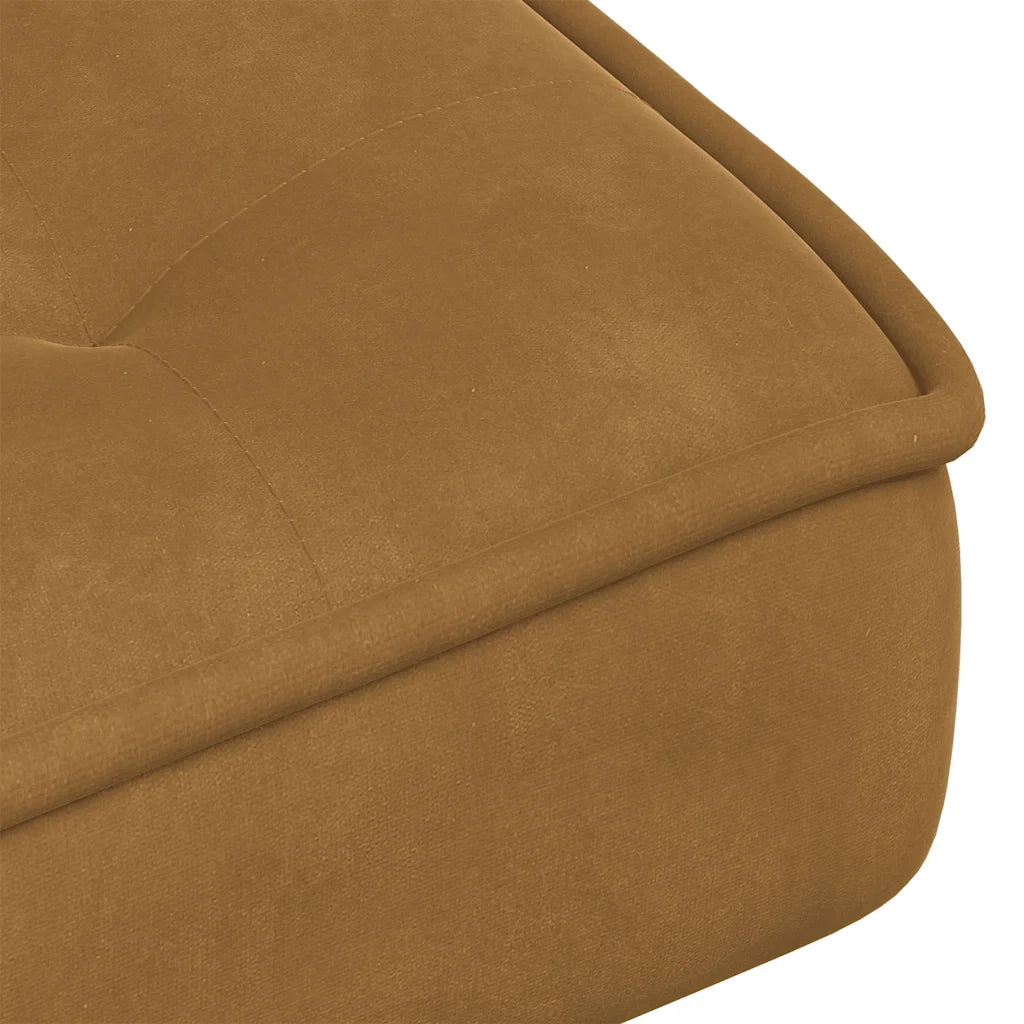 Divano Sedia-Poltrona Relax con Poggiapiedi Marrone in Velluto 226917