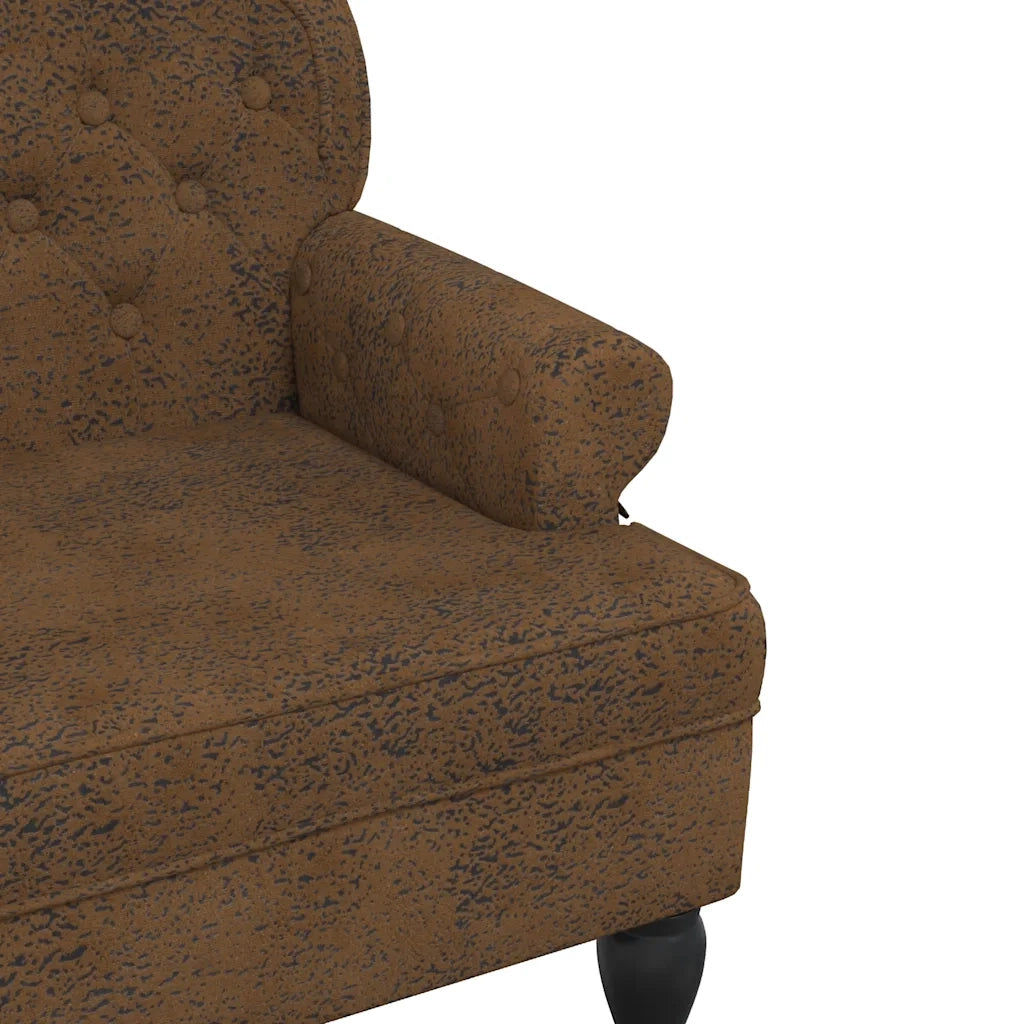 Panca con Schienale Marrone 119,5x64,5x75 cm in Scamosciato CFW1749530