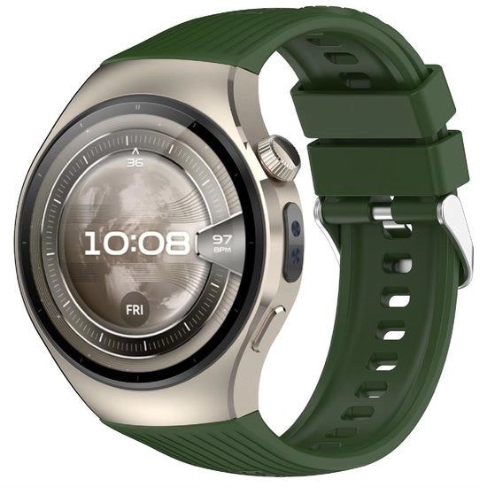 Cinturino per orologio Huawei Watch 5 in silicone morbido, verde militare
