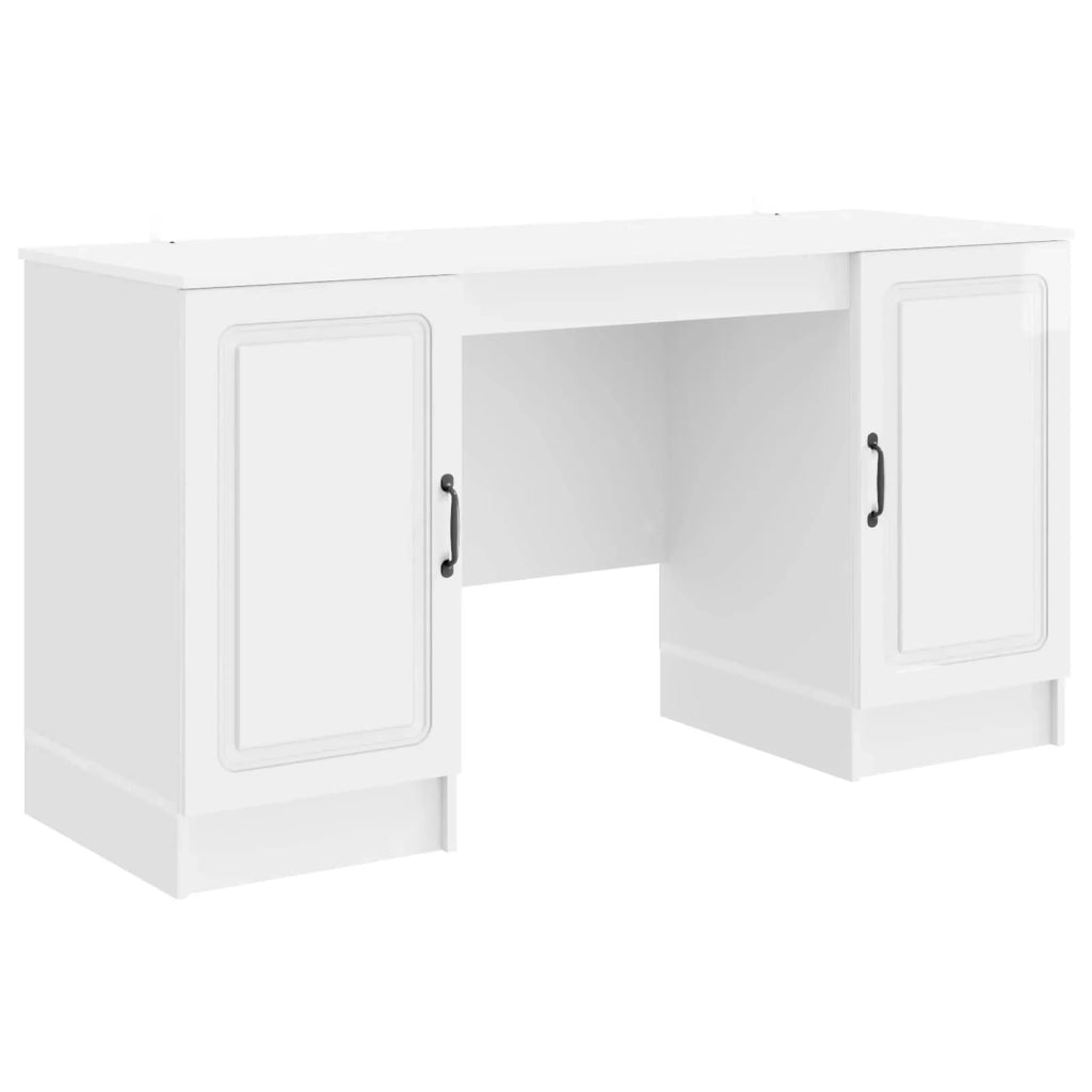 Scrivania Bianco Lucido 142,5 x 50 x 75 cm Legno ingegnerizzato