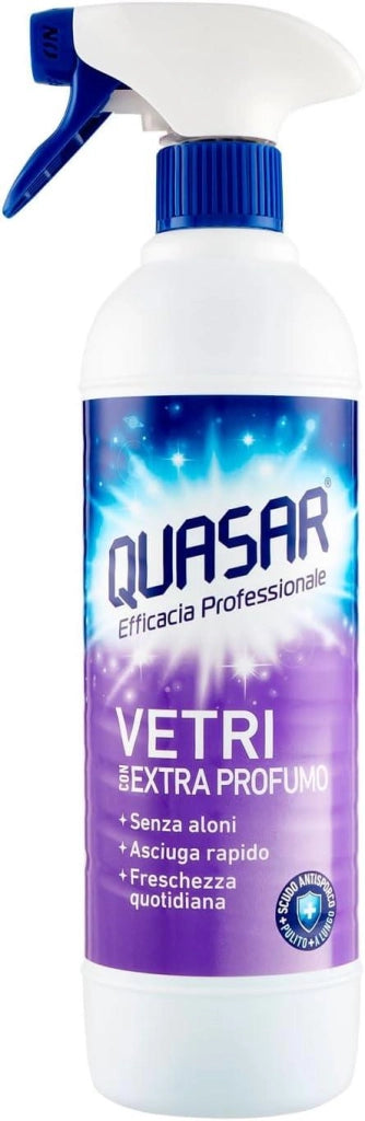 QUASAR SPRAY VETRI SET 6 PZ X 580 ML CON EXTRA PROFUMO NON LASCIA ALONI USO QUOTIDIANO