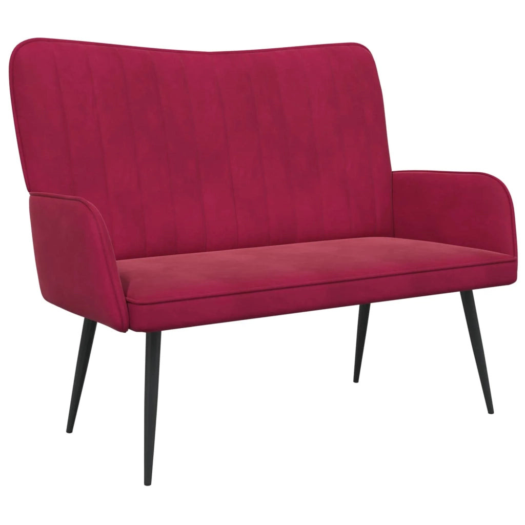 Sofa a Due Posti Rosso vino 115 x 61 x 87 cm Velluto 42028964