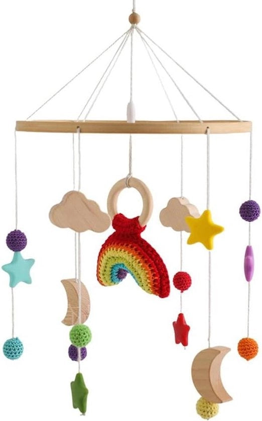 Culla per bambini con tema arcobaleno - letto per bebè 3D astronauti - culla per neonati - giocattolo appeso - decorazione per culla - adatto a bambini di entrambi i sessi